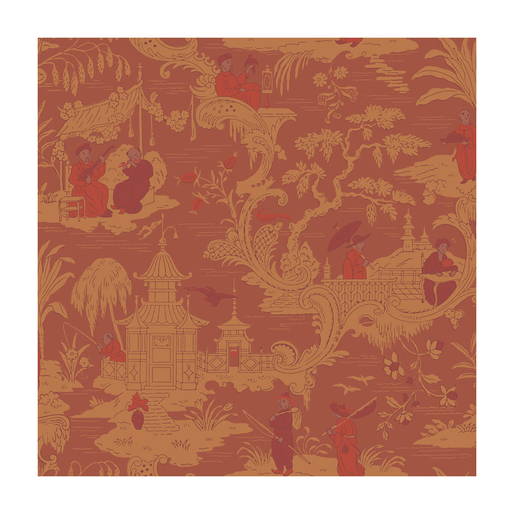 Samples and Purchasing available for Chinese Toile - Red  By Cole & Son | Cole & Son Archive Anthology |Chinoiserie Global Wallcovering Print at Designer Wallcoverings and Fabrics