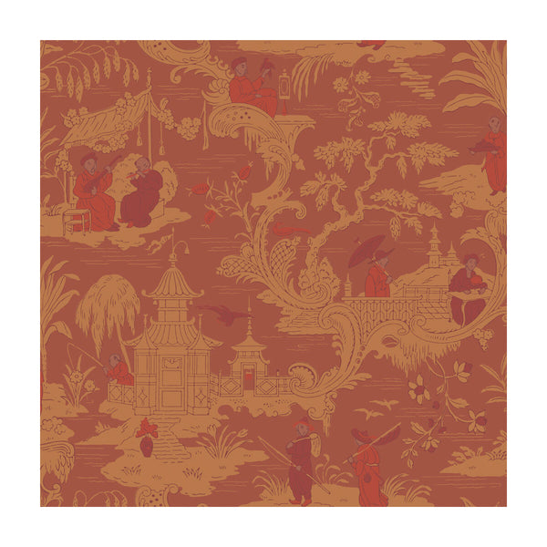 Samples and Purchasing available for Chinese Toile - Red  By Cole & Son | Cole & Son Archive Anthology |Chinoiserie Global Wallcovering Print at Designer Wallcoverings and Fabrics