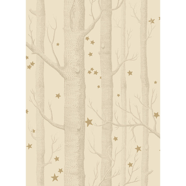 Samples and Purchasing available for Woods & Stars - Buff/Gold  By Cole & Son | Cole & Son Whimsical | Novelty Wallcovering Print at Designer Wallcoverings and Fabrics