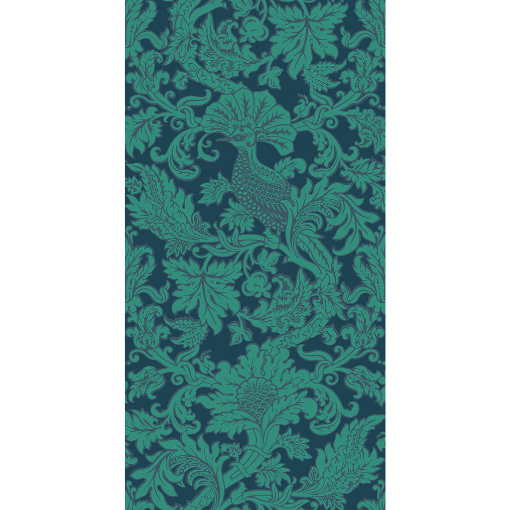 Samples and Purchasing available for Balabina - Midnight & Jade Multi By Cole & Son | Cole & Son Mariinsky Damask |  Wallcovering Print at Designer Wallcoverings and Fabrics