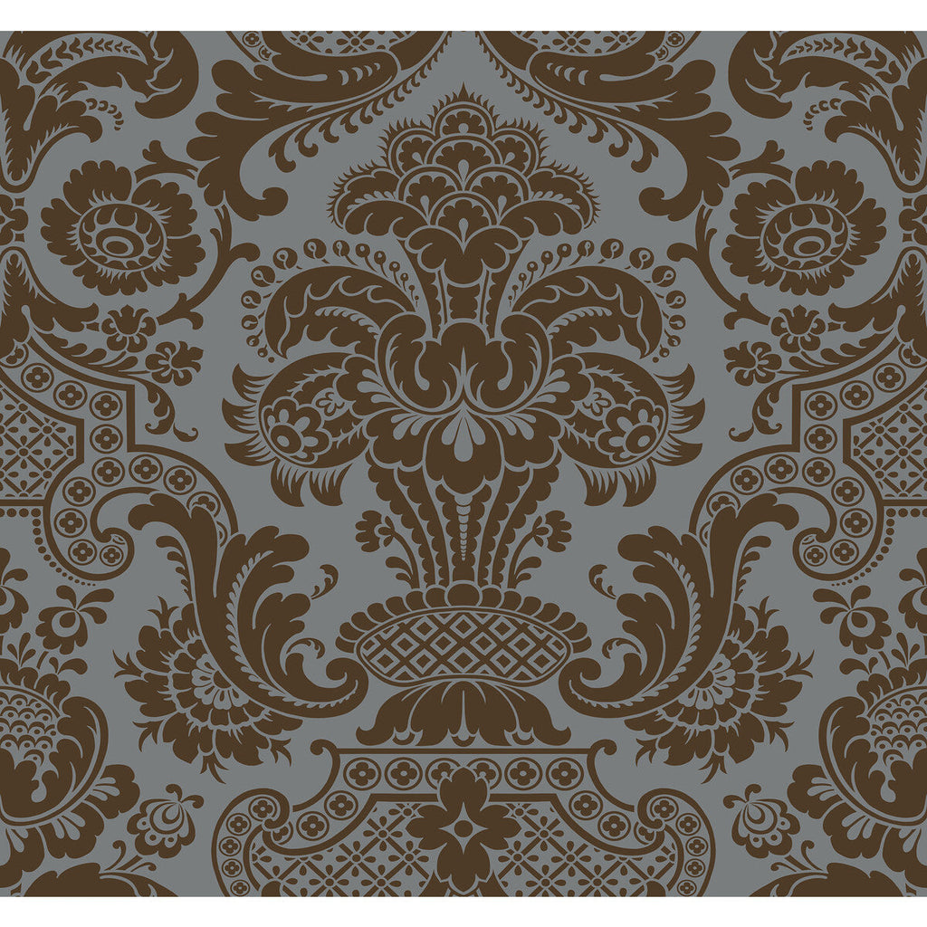 Samples and Purchasing available for Carmen Cs - Charcoal Grey By Cole & Son | Cole & Son Mariinsky Damask |  Wallcovering Print at Designer Wallcoverings and Fabrics