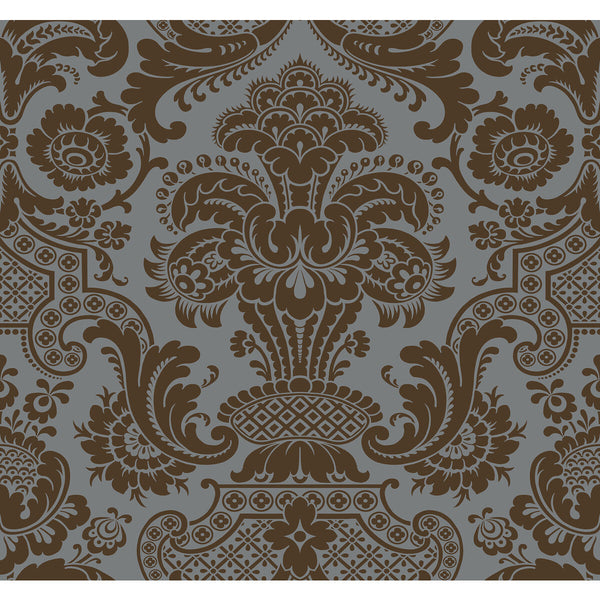 Samples and Purchasing available for Carmen Cs - Charcoal Grey By Cole & Son | Cole & Son Mariinsky Damask |  Wallcovering Print at Designer Wallcoverings and Fabrics