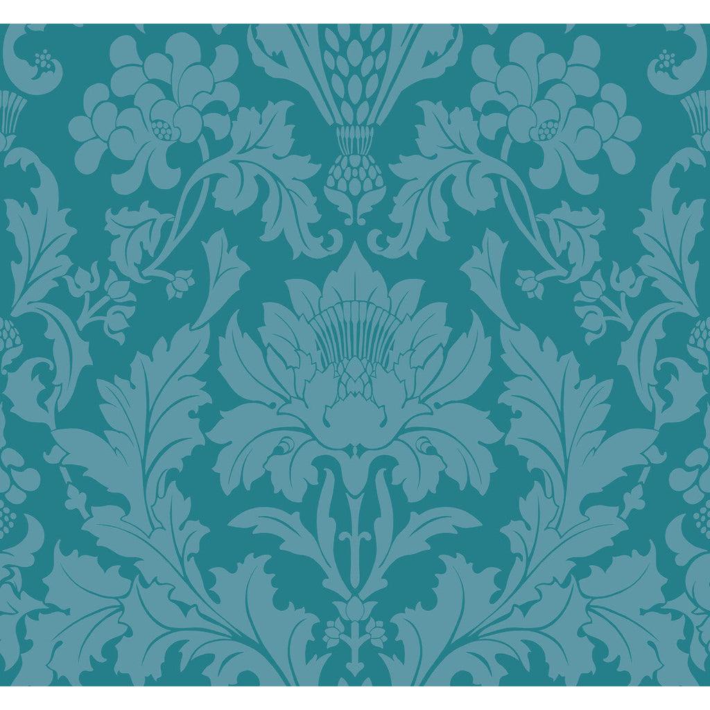 Samples and Purchasing available for Fonteyn - Teal Teal By Cole & Son | Cole & Son Mariinsky Damask |  Wallcovering Print at Designer Wallcoverings and Fabrics