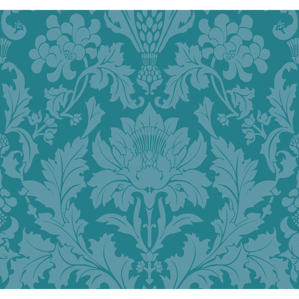 Samples and Purchasing available for Fonteyn - Teal Teal By Cole & Son | Cole & Son Mariinsky Damask |  Wallcovering Print at Designer Wallcoverings and Fabrics