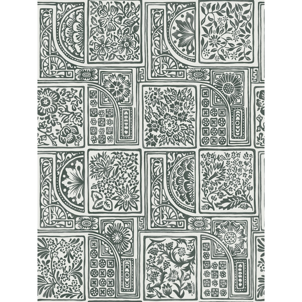 Samples and Purchasing available for Bellini - Black & White Charcoal By Cole & Son | Cole & Son Mariinsky Damask |  Wallcovering Print at Designer Wallcoverings and Fabrics