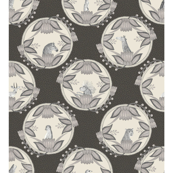 Samples and Purchasing available for Ardmore Cameos - Black & White Black By Cole & Son | Cole & Son Ardmore |  Wallcovering Print at Designer Wallcoverings and Fabrics