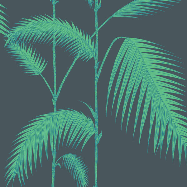 Samples and Purchasing available for Palm Leaves - Viridian Multi By Cole & Son | Cole & Son Icons |Botanical & Floral Tropical Wallcovering Print at Designer Wallcoverings and Fabrics