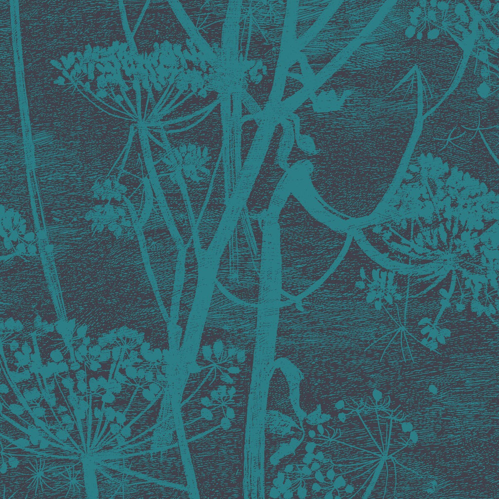 Samples and Purchasing available for Cow Parsley - Teal Teal By Cole & Son | Cole & Son Icons | Botanical & Floral Wallcovering  at Designer Wallcoverings and Fabrics