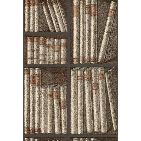 Samples and Purchasing available for Ex Libris - Oat/Charcoal Camel By Cole & Son | Cole & Son Fornasetti Senza Tempo |  Wallcovering Print at Designer Wallcoverings and Fabrics