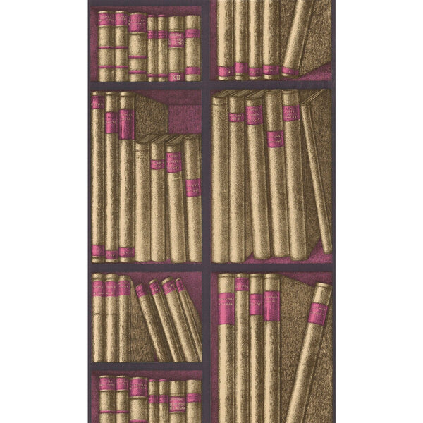 Samples and Purchasing available for Ex Libris - Gold/Magenta Multi By Cole & Son | Cole & Son Fornasetti Senza Tempo |  Wallcovering Print at Designer Wallcoverings and Fabrics