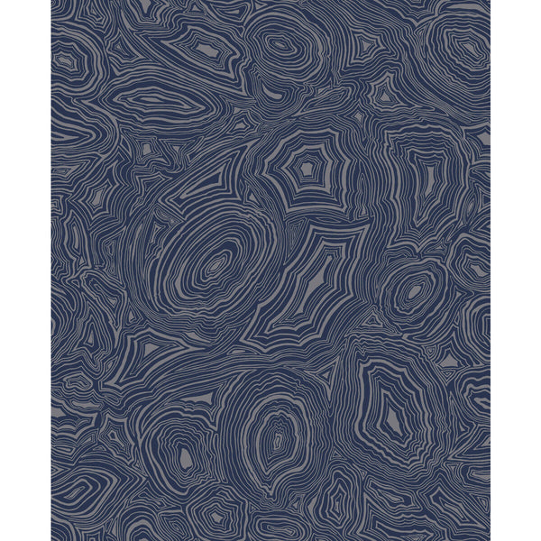 Samples and Purchasing available for Malachite - Midnight/Silver Dark Blue By Cole & Son | Cole & Son Fornasetti Senza Tempo |  Wallcovering Print at Designer Wallcoverings and Fabrics