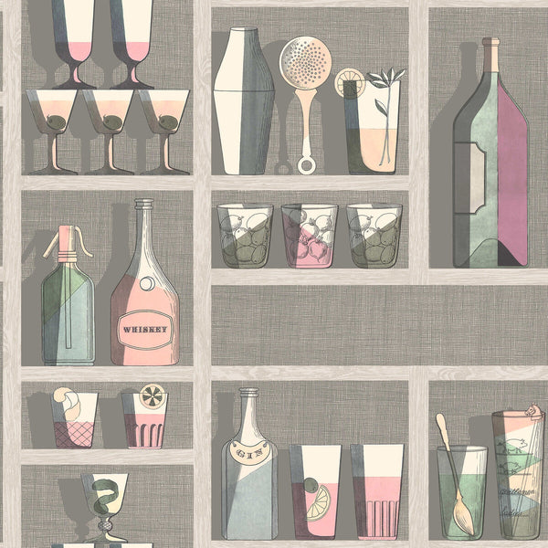 Samples and Purchasing available for Cocktails - Pastel Multi By Cole & Son | Cole & Son Fornasetti Senza Tempo |  Wallcovering Print at Designer Wallcoverings and Fabrics