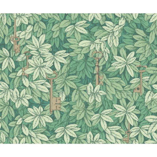 Samples and Purchasing available for Chiavi Segrete - Forest Green By Cole & Son | Cole & Son Fornasetti Senza Tempo |  Wallcovering Print at Designer Wallcoverings and Fabrics