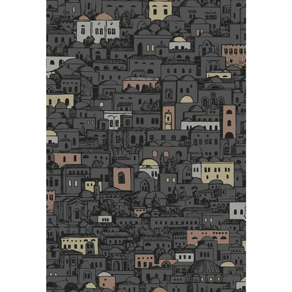 Samples and Purchasing available for Mediterranea - Charcoal & Metallic Metallic By Cole & Son | Cole & Son Fornasetti |  Wallcovering Print at Designer Wallcoverings and Fabrics