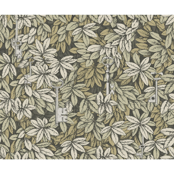 Samples and Purchasing available for Chiavi Segrete - Gilver & Gold Gold By Cole & Son | Cole & Son Fornasetti |  Wallcovering Print at Designer Wallcoverings and Fabrics