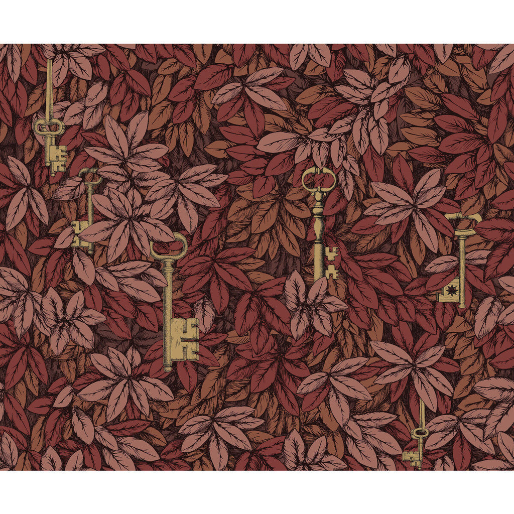 Samples and Purchasing available for Chiavi Segrete - Autumnal Leaves Rust By Cole & Son | Cole & Son Fornasetti |  Wallcovering Print at Designer Wallcoverings and Fabrics