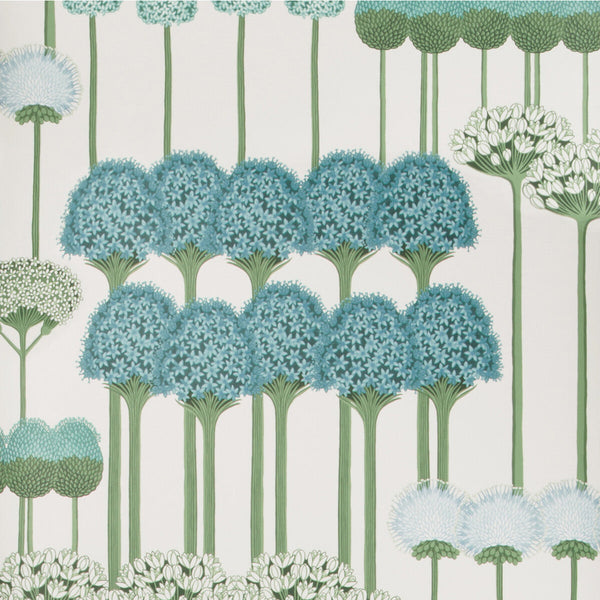 Samples and Purchasing available for Allium - Teal/Jade/White Multi By Cole & Son | Cole & Son Botanical Botanica |  Wallcovering Print at Designer Wallcoverings and Fabrics