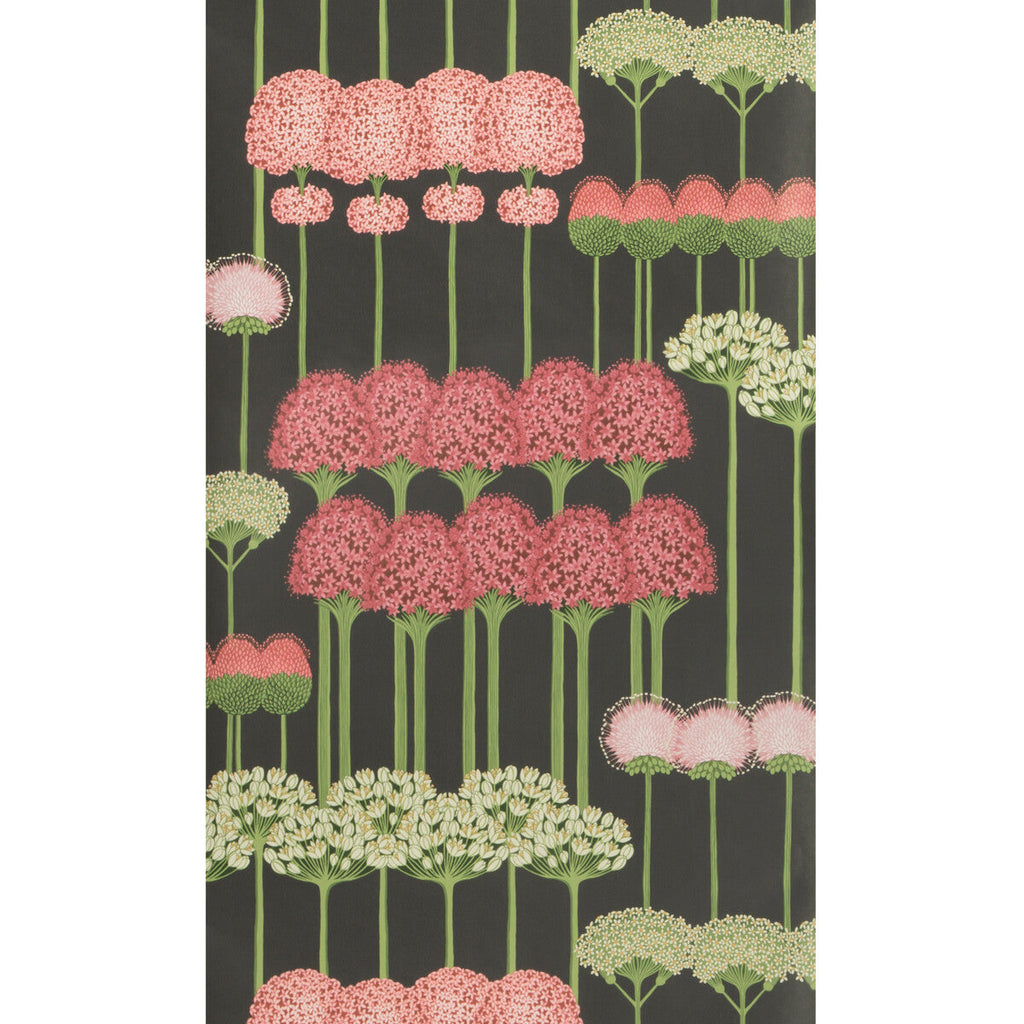 Samples and Purchasing available for Allium - Coral/L Green/Char Multi By Cole & Son | Cole & Son Botanical Botanica |  Wallcovering Print at Designer Wallcoverings and Fabrics