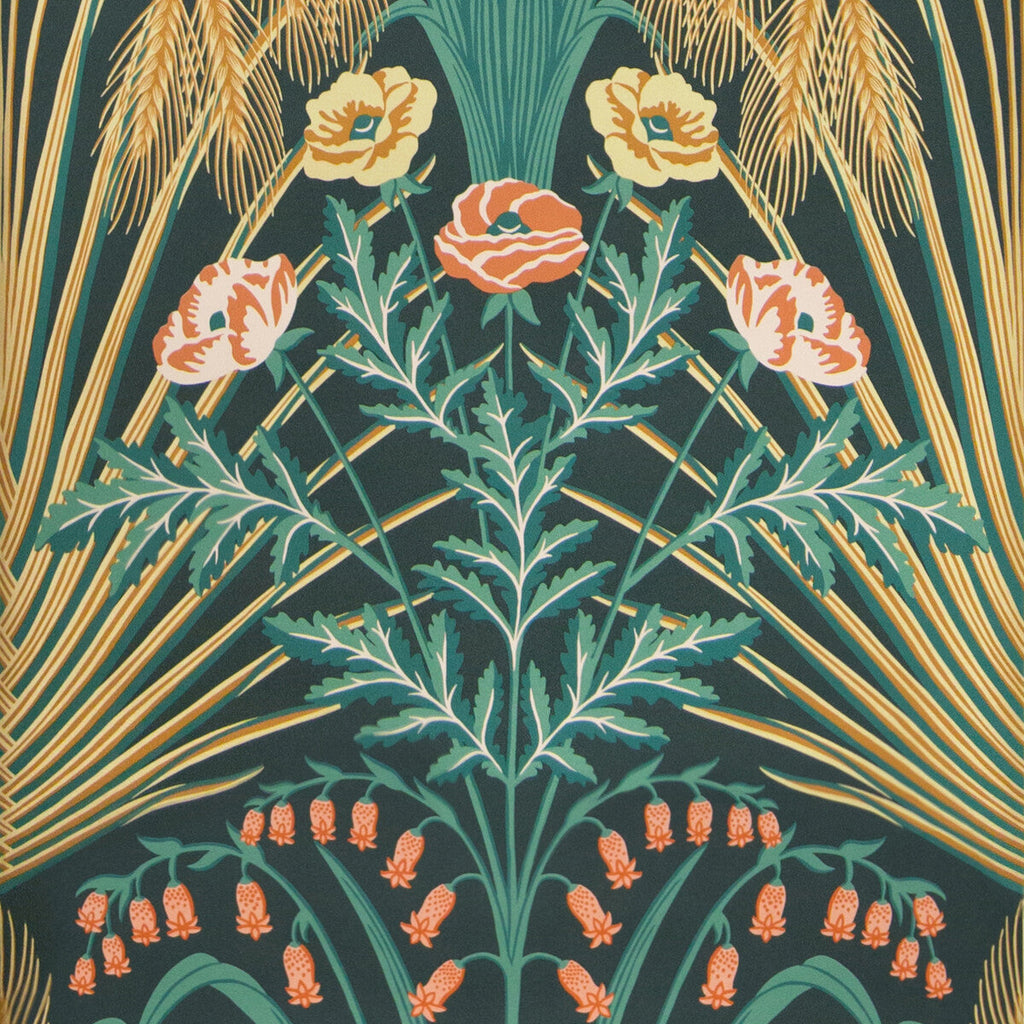 Samples and Purchasing available for Bluebell - Teal/Gold/Petrol Multi By Cole & Son | Cole & Son Botanical Botanica |  Wallcovering Print at Designer Wallcoverings and Fabrics