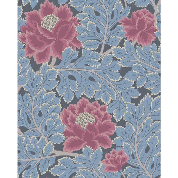 Samples and Purchasing available for Aurora - Cerise/Cerulean Bl Multi By Cole & Son | Cole & Son Pearwood |Botanical & Floral  Wallcovering  at Designer Wallcoverings and Fabrics