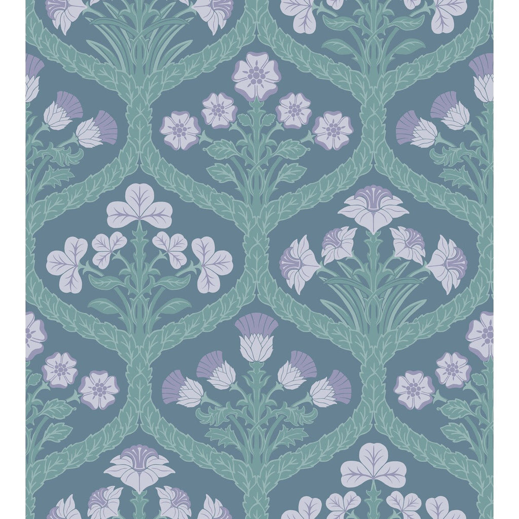 Samples and Purchasing available for Floral Kingdom - Lilac/Teal Multi By Cole & Son | Cole & Son Pearwood |Botanical & Floral  Wallcovering  at Designer Wallcoverings and Fabrics