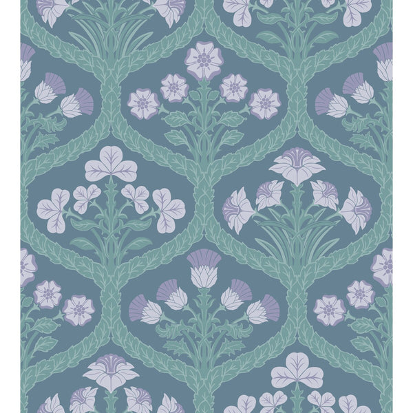 Samples and Purchasing available for Floral Kingdom - Lilac/Teal Multi By Cole & Son | Cole & Son Pearwood |Botanical & Floral  Wallcovering  at Designer Wallcoverings and Fabrics