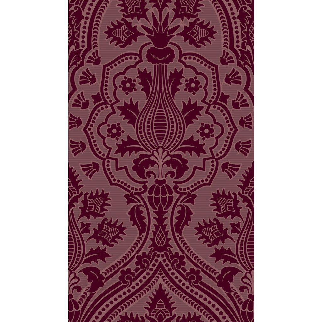 Samples and Purchasing available for Pugin Palace Flock - Claret Burgundy/Red By Cole & Son | Cole & Son Pearwood | Damask Wallcovering  at Designer Wallcoverings and Fabrics