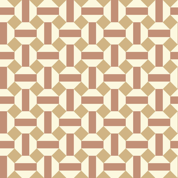 Samples and Purchasing available for Alicatado - Terracotta On Parchment Rust By Cole & Son | Cole & Son Seville |Modern Geometric Wallcovering Print at Designer Wallcoverings and Fabrics