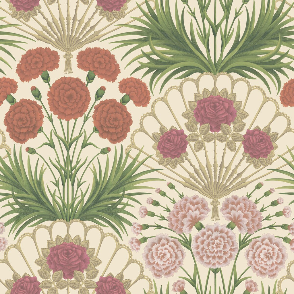 Samples and Purchasing available for Flamenco Fan - Fuchsia/Rouge/Metal Gld/Cream Pink By Cole & Son | Cole & Son Seville |Botanical & Floral Novelty Wallcovering Print at Designer Wallcoverings and Fabrics