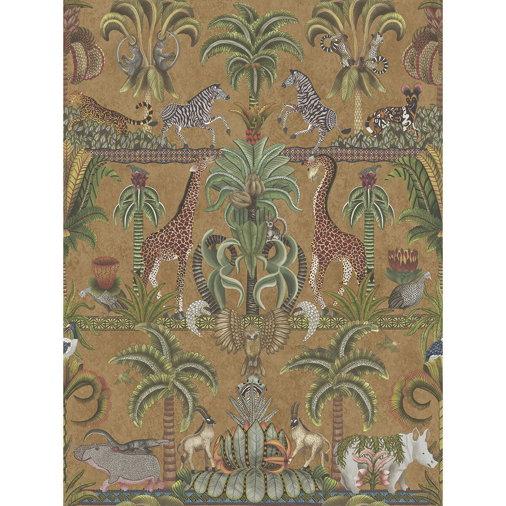 Samples and Purchasing available for Afrika Kingdom - Olgrn/Spgrn/Mt Bronz Green By Cole & Son | Cole & Son Ardmore-Jabula | Novelty Wallcovering  at Designer Wallcoverings and Fabrics