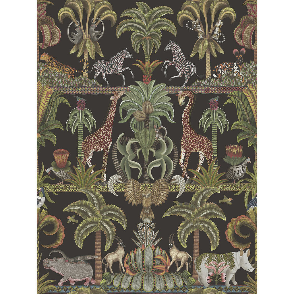 Samples and Purchasing available for Afrika Kingdom - Olvgrn&Spgrn/Bck Multi By Cole & Son | Cole & Son Ardmore-Jabula | Novelty Wallcovering  at Designer Wallcoverings and Fabrics