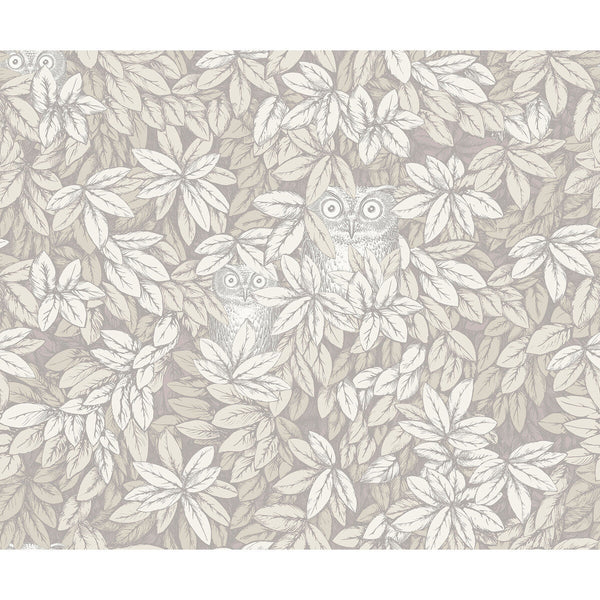 Samples and Purchasing available for Foglie E Civette - White White By Cole & Son | Cole & Son Fornasetti Senza Tempo Ii |Animal/Insects Botanical & Floral Wallcovering Print at Designer Wallcoverings and Fabrics