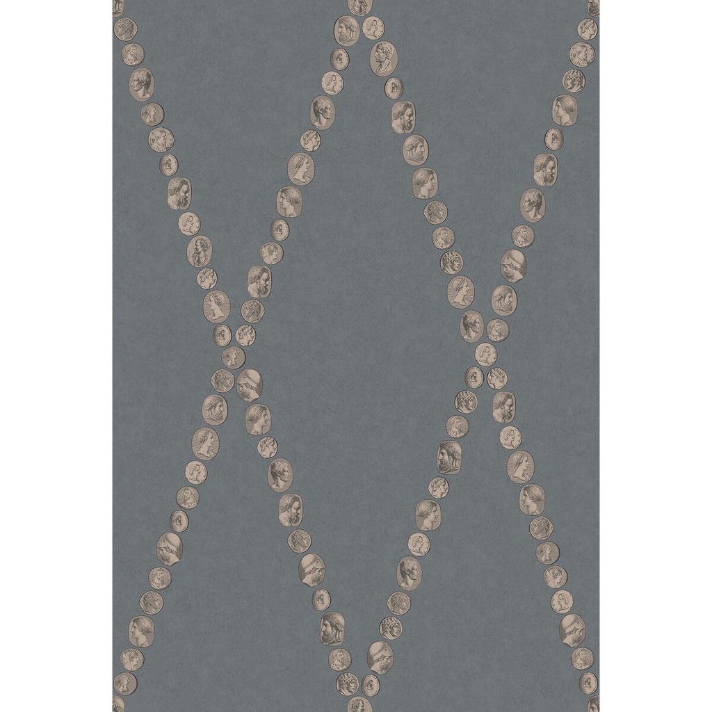 Samples and Purchasing available for Cammei - Slate & Rose Gold Slate By Cole & Son | Cole & Son Fornasetti Senza Tempo Ii |Diamond Novelty Wallcovering Print at Designer Wallcoverings and Fabrics