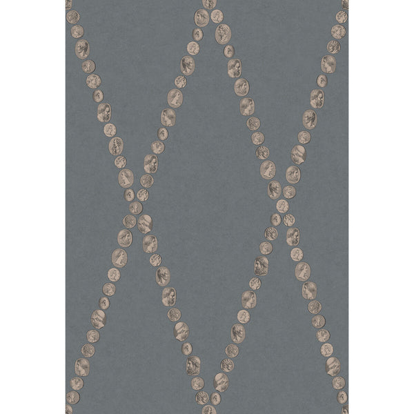 Samples and Purchasing available for Cammei - Slate & Rose Gold Slate By Cole & Son | Cole & Son Fornasetti Senza Tempo Ii |Diamond Novelty Wallcovering Print at Designer Wallcoverings and Fabrics