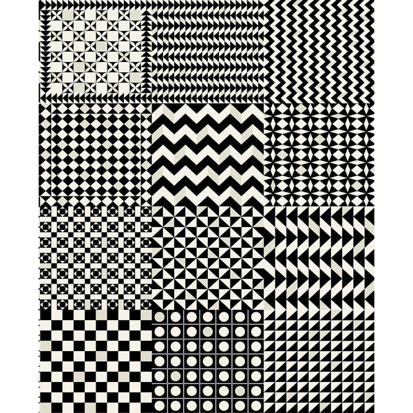 Samples and Purchasing available for Geometrico - Black & White Black By Cole & Son | Cole & Son Fornasetti Senza Tempo Ii |Geometric Metallic Wallcovering Print at Designer Wallcoverings and Fabrics