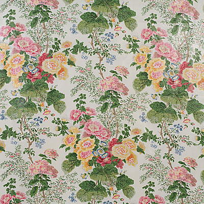 Samples and Purchasing available for Hollyhock Hdb - White/Pink White By Lee Jofa |  | Botanical & Floral Multipurpose Print at Designer Wallcoverings and Fabrics