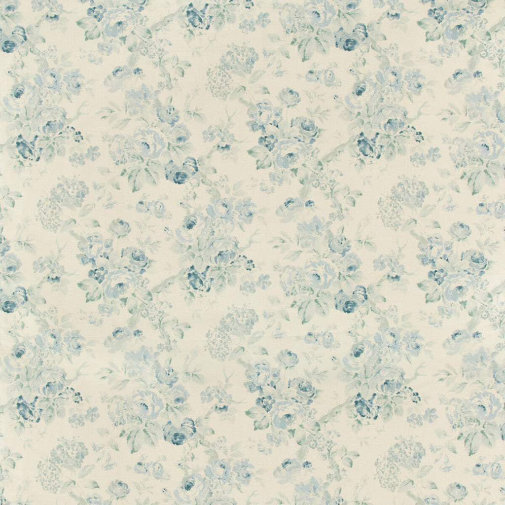 Samples and Purchasing available for Garden Roses - Aqua/Blue Blue By Lee Jofa | Suzanne Rheinstein Iii |Botanical & Floral  Multipurpose Print at Designer Wallcoverings and Fabrics