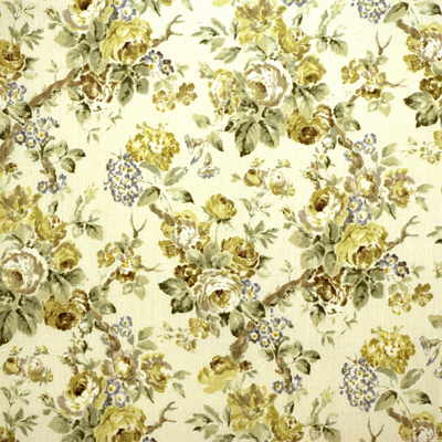 Samples and Purchasing available for Garden Roses - Lime/Leaf Grey By Lee Jofa | Suzanne Rheinstein *Hollyhock |Botanical & Floral  Multipurpose Print at Designer Wallcoverings and Fabrics