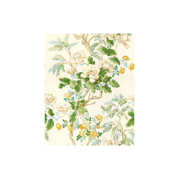 Samples and Purchasing available for Chinese Peony - Gold White By Lee Jofa | Verdmont Collection |Botanical & Floral  Multipurpose Print at Designer Wallcoverings and Fabrics