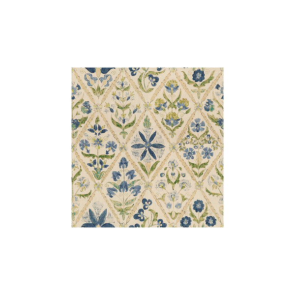 Samples and Purchasing available for Susani Trellis - Blue/Green Beige By Lee Jofa | Oscar De La Renta | Medallion / Suzani / Persian Multipurpose Print at Designer Wallcoverings and Fabrics