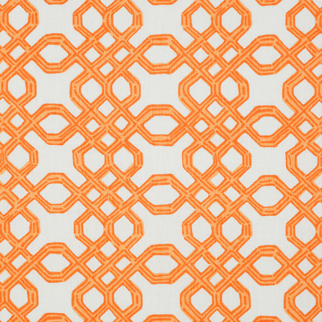 Samples and Purchasing available for Well Connected - Clementine Orange By Lee Jofa | Lilly Pulitzer Ii | Lattice/Scrollwork Multipurpose Print at Designer Wallcoverings and Fabrics