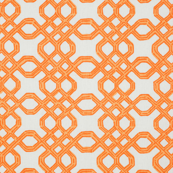 Samples and Purchasing available for Well Connected - Clementine Orange By Lee Jofa | Lilly Pulitzer Ii | Lattice/Scrollwork Multipurpose Print at Designer Wallcoverings and Fabrics