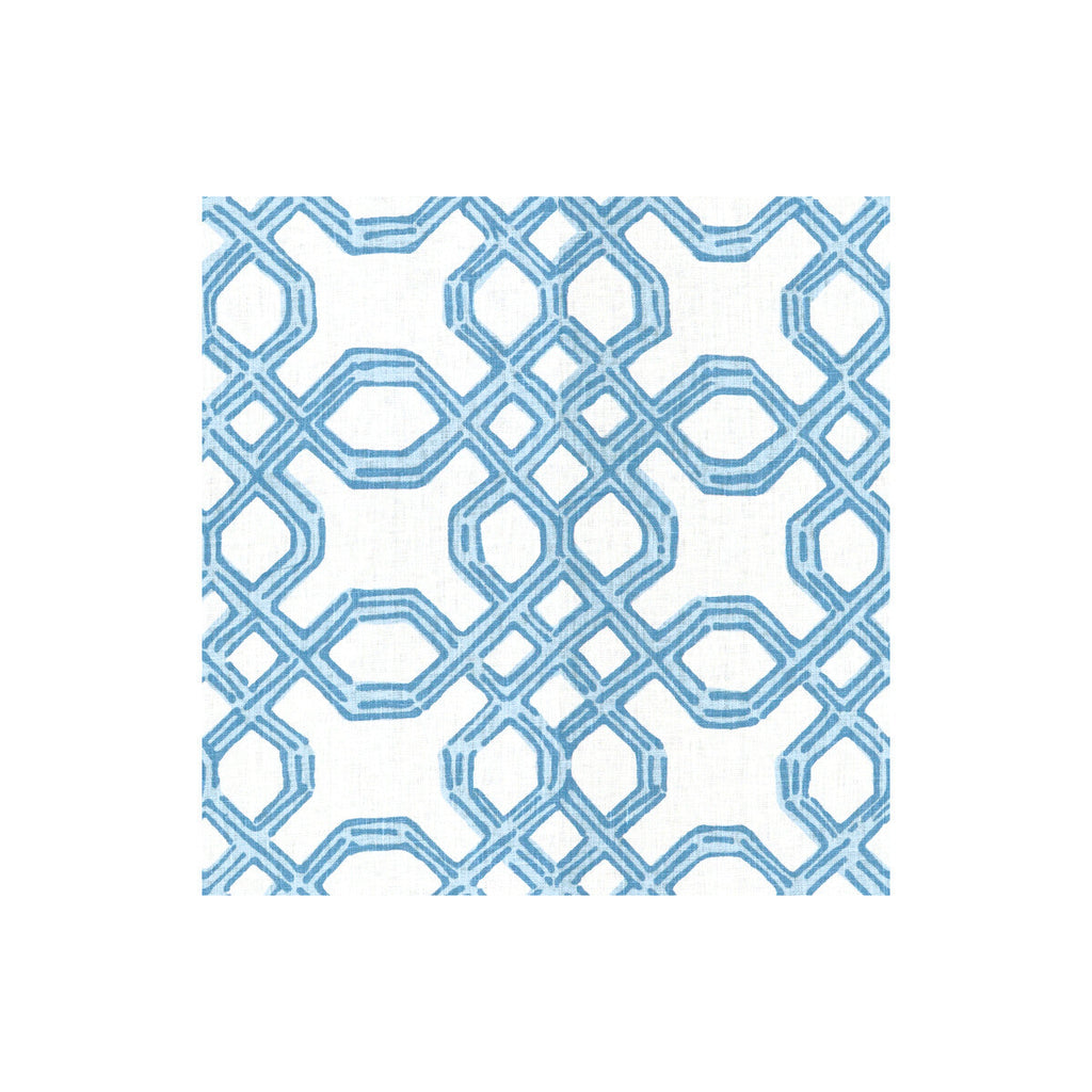 Samples and Purchasing available for Well Connected - Tide Blue White By Lee Jofa | Lilly Pulitzer | Lattice/Scrollwork Multipurpose Print at Designer Wallcoverings and Fabrics