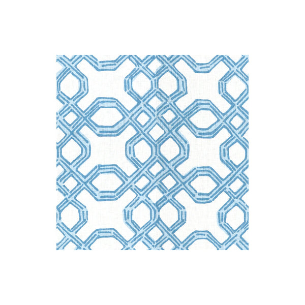 Samples and Purchasing available for Well Connected - Tide Blue White By Lee Jofa | Lilly Pulitzer | Lattice/Scrollwork Multipurpose Print at Designer Wallcoverings and Fabrics