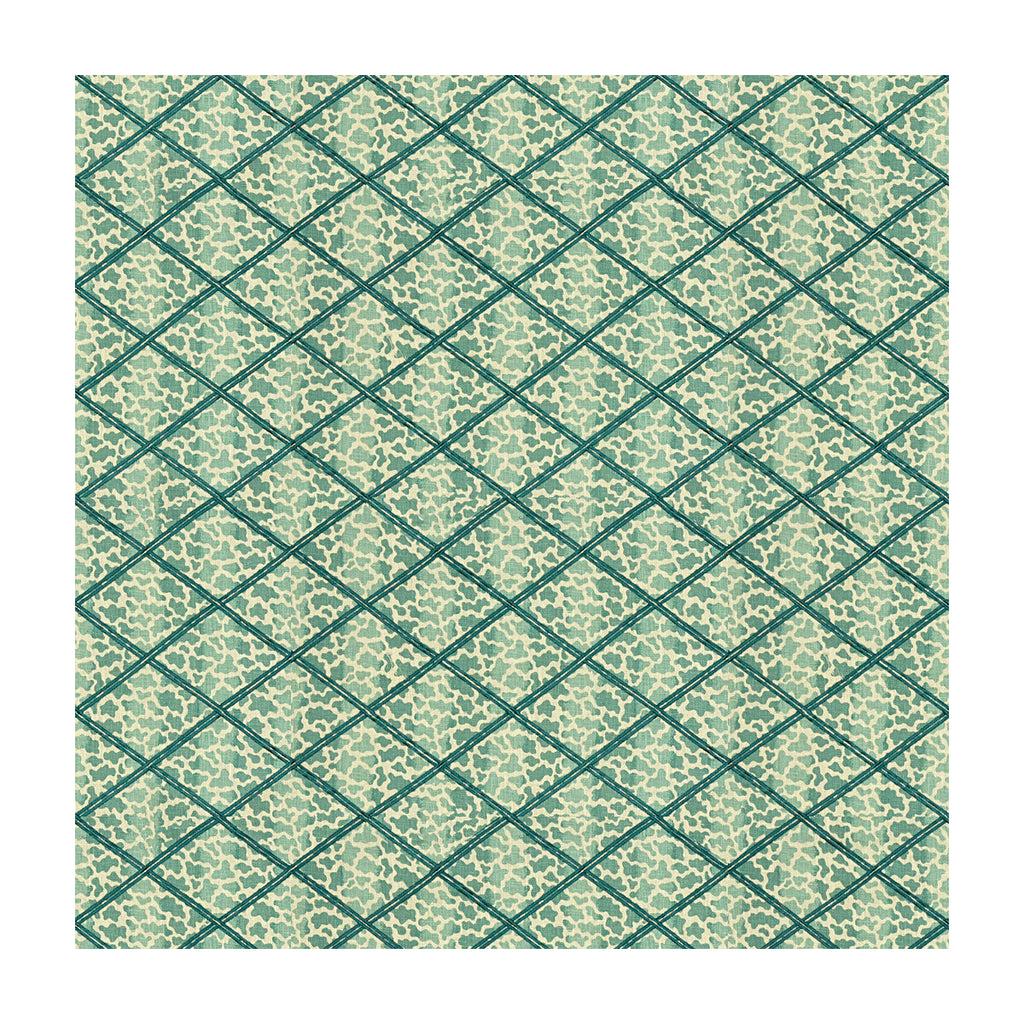 Samples and Purchasing available for Jag Trellis - Turquoise Turquoise By Lee Jofa | Parish-Hadley | Animal Skins Multipurpose Embroidery at Designer Wallcoverings and Fabrics