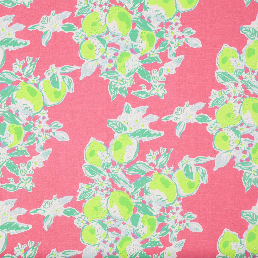 Samples and Purchasing available for Pink Lemonade - Hotty Pink Multi By Lee Jofa | Lilly Pulitzer Ii |Botanical & Floral  Multipurpose Print at Designer Wallcoverings and Fabrics