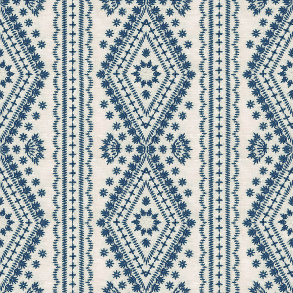 Samples and Purchasing available for Lucknow - Blue Blue By Lee Jofa | Oscar De La Renta Iii | Medallion / Suzani / Persian Multipurpose Embroidery at Designer Wallcoverings and Fabrics