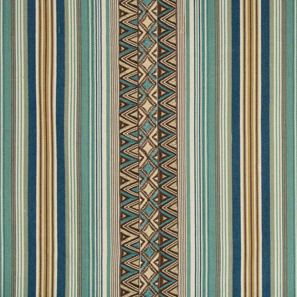 Samples and Purchasing available for Dallol Stripe - Teal/Brown Multi By Lee Jofa | Merkato |Global Stripes Upholstery Embroidery at Designer Wallcoverings and Fabrics