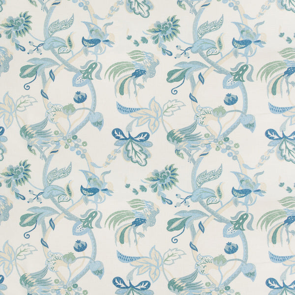 Samples and Purchasing available for Gorda - Jade/Mist Multi By Lee Jofa | Westport |Botanical & Floral  Multipurpose Print at Designer Wallcoverings and Fabrics