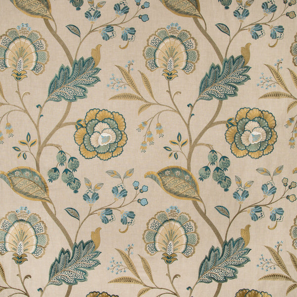 Samples and Purchasing available for Aston Embroidery - Teal Teal By Lee Jofa | Manor House |Botanical & Floral Jacobeans Multipurpose Embroidery at Designer Wallcoverings and Fabrics